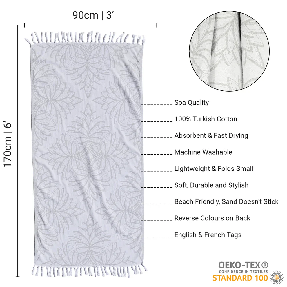 Grey Horona Turkish Body Towel - Image 7