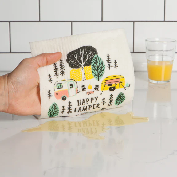 Happy Camper Swedish Sponge Cloth - Image 3