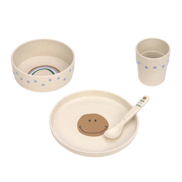 Happy Rascals Dish Set - Smile Sky Blue