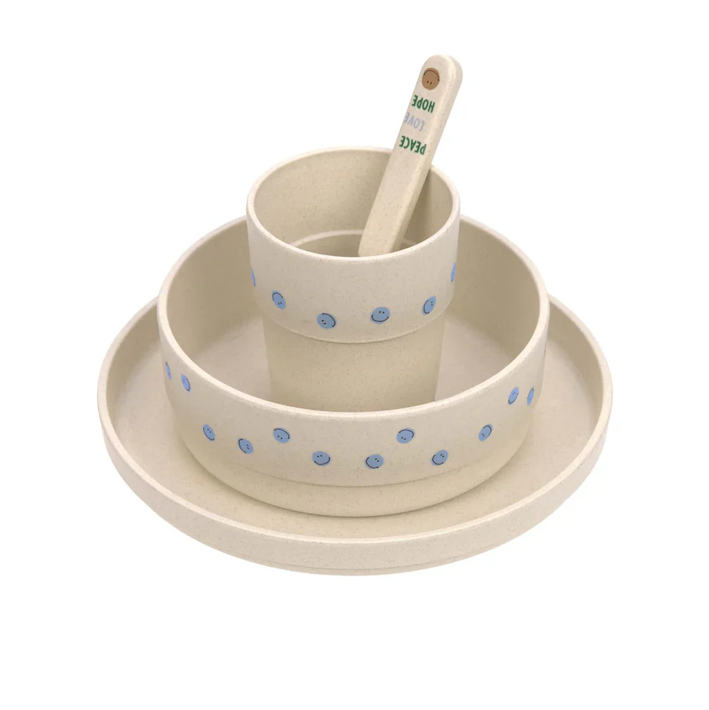 Happy Rascals Dish Set - Smile Sky Blue - Image 2