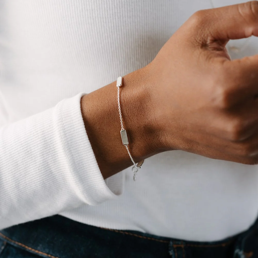 Harper Tennis Bracelet - Silver/Mother Of Pearl - Image 2