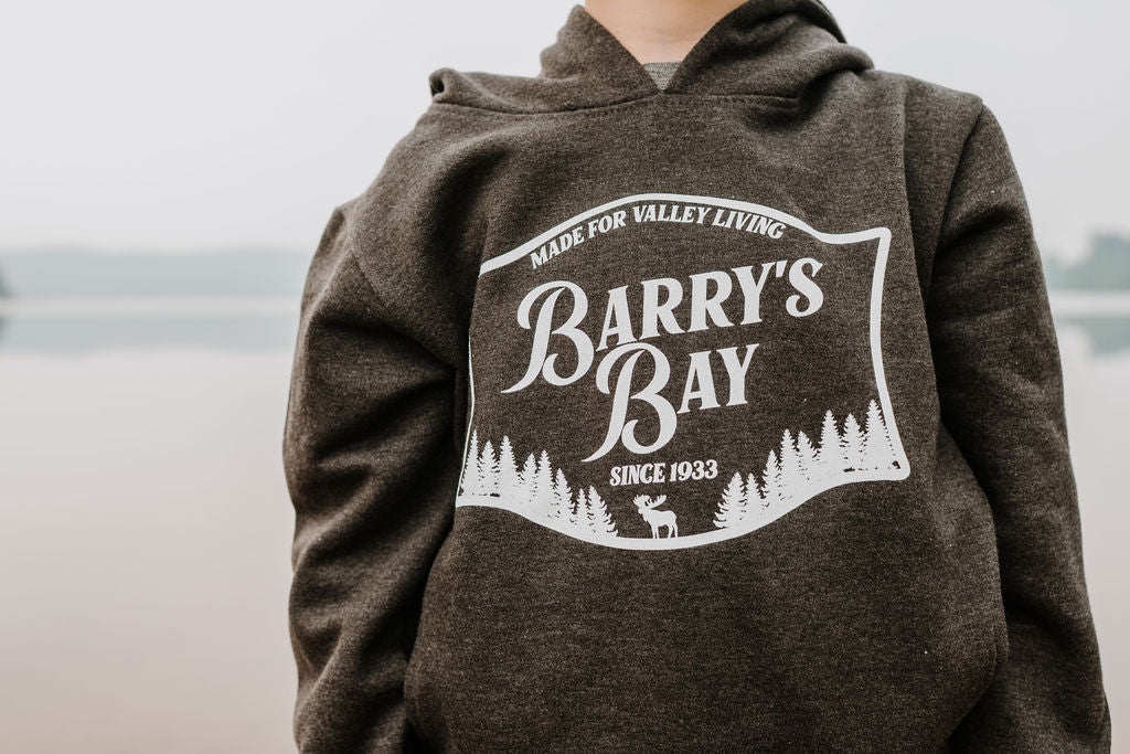 Heather Charcoal - Barry's Bay Patch Youth Hoodie - Image 2
