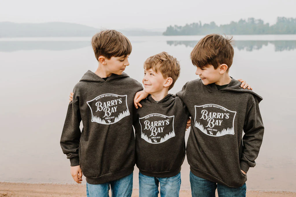 Heather Charcoal - Barry's Bay Patch Youth Hoodie - Image 3
