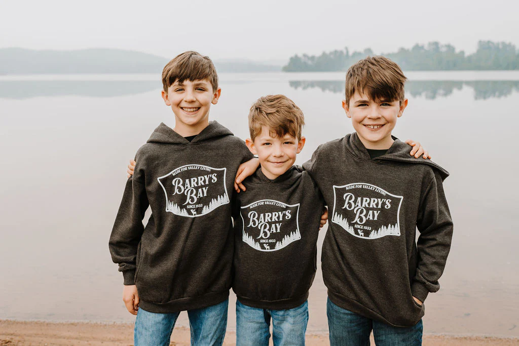 Heather Charcoal - Barry's Bay Patch Youth Hoodie - Image 4