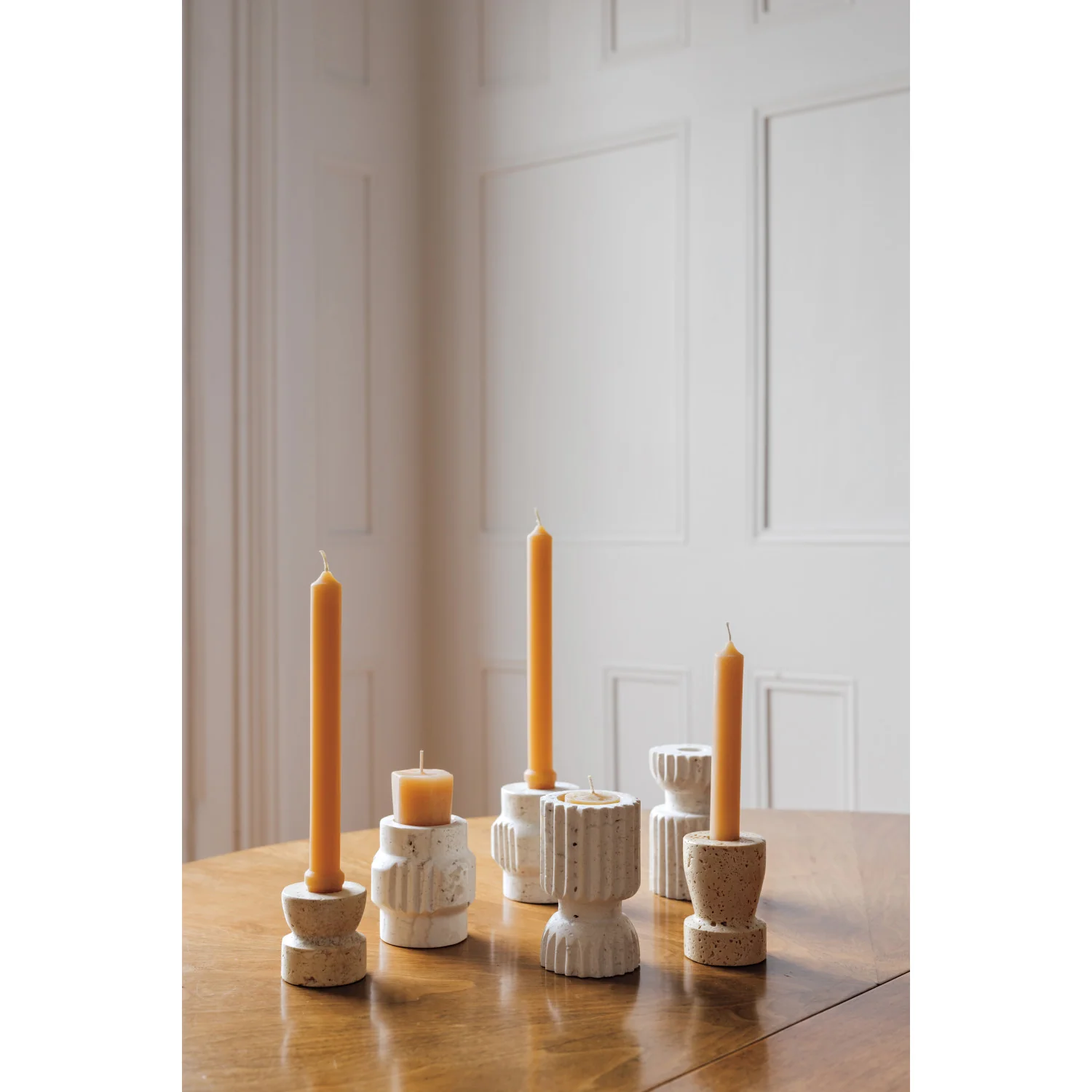 Iona Travertine 4 Inch Candle Holder - Image 3