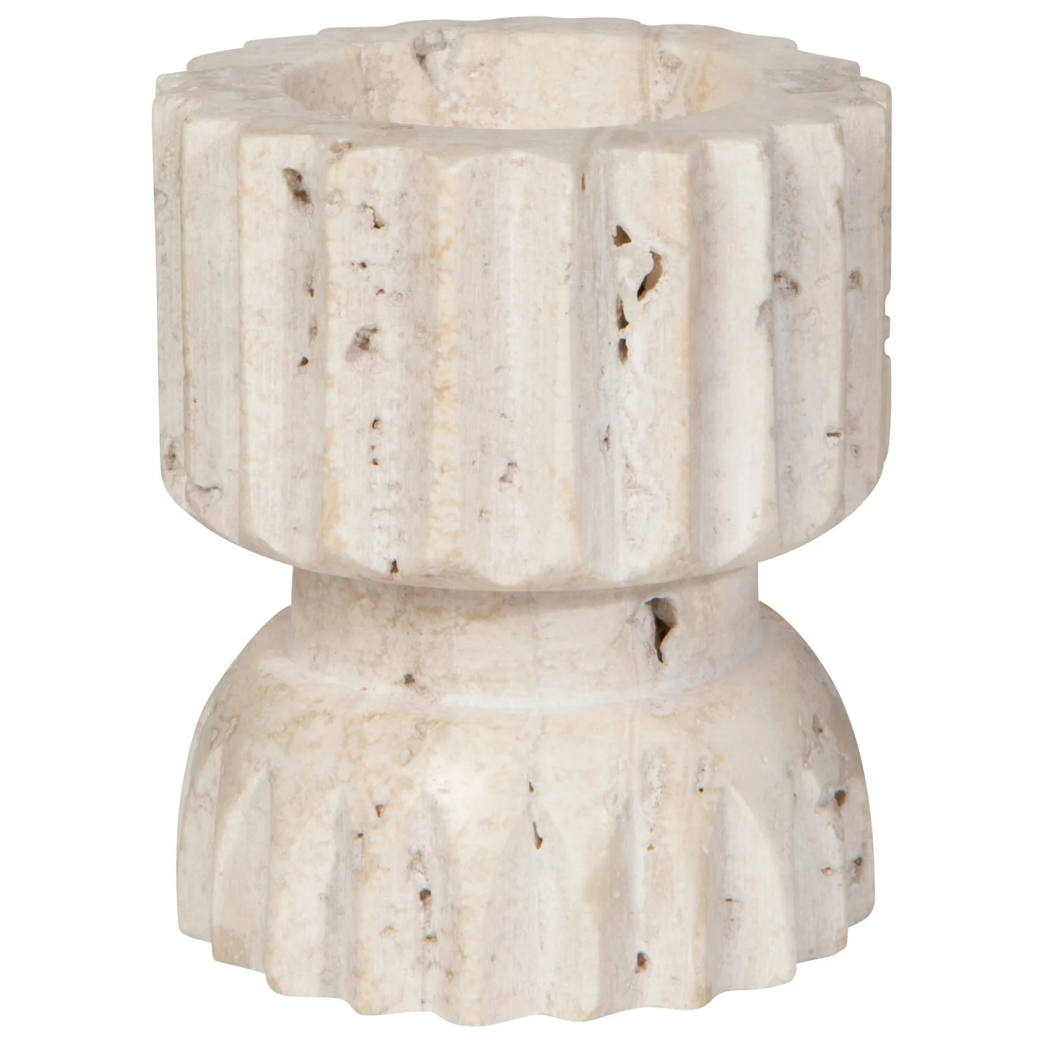 Iona Travertine 3 Inch Candle Holder - Image 2