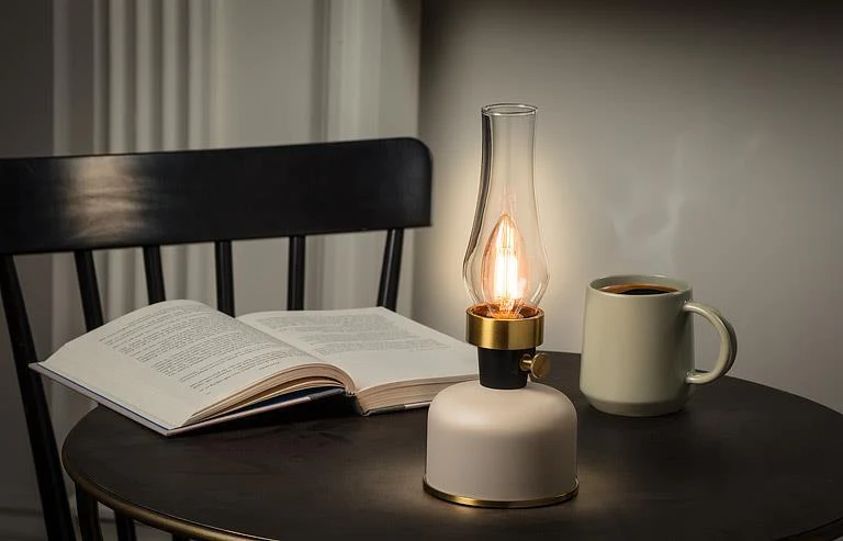 Ivory Lantern LED Lamp with Chimney - Image 2