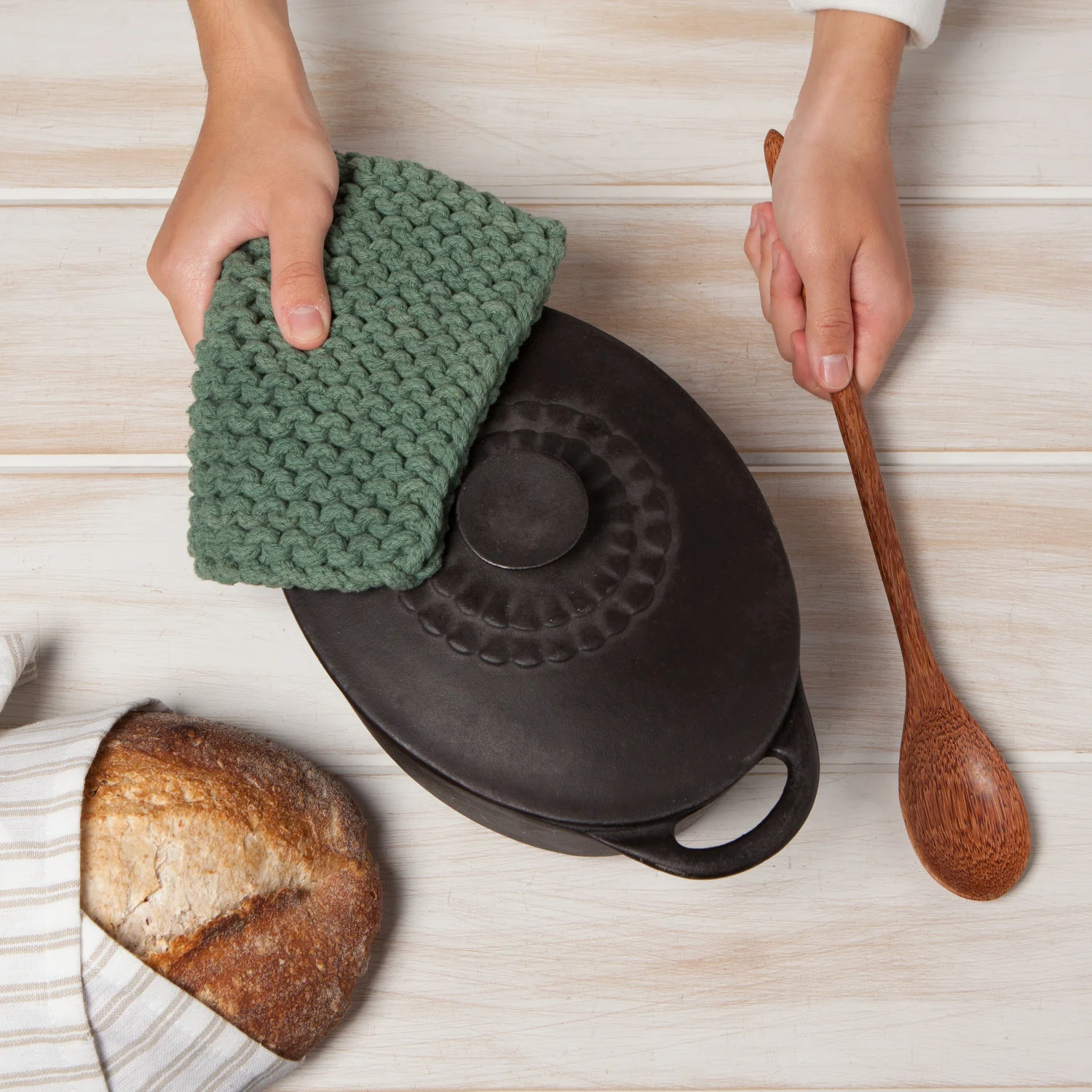 Jade Green Knit Potholder - Image 4