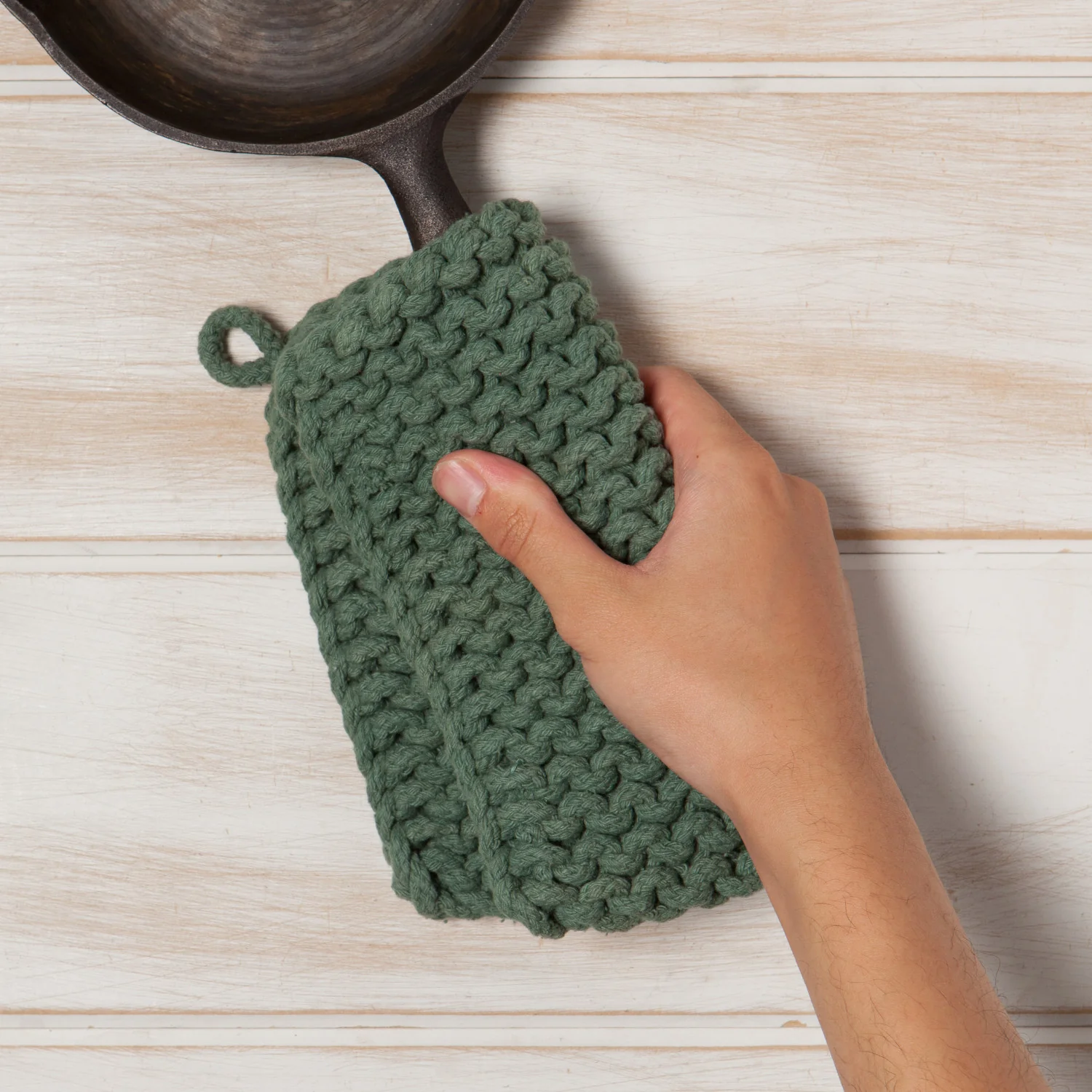 Jade Green Knit Potholder - Image 5