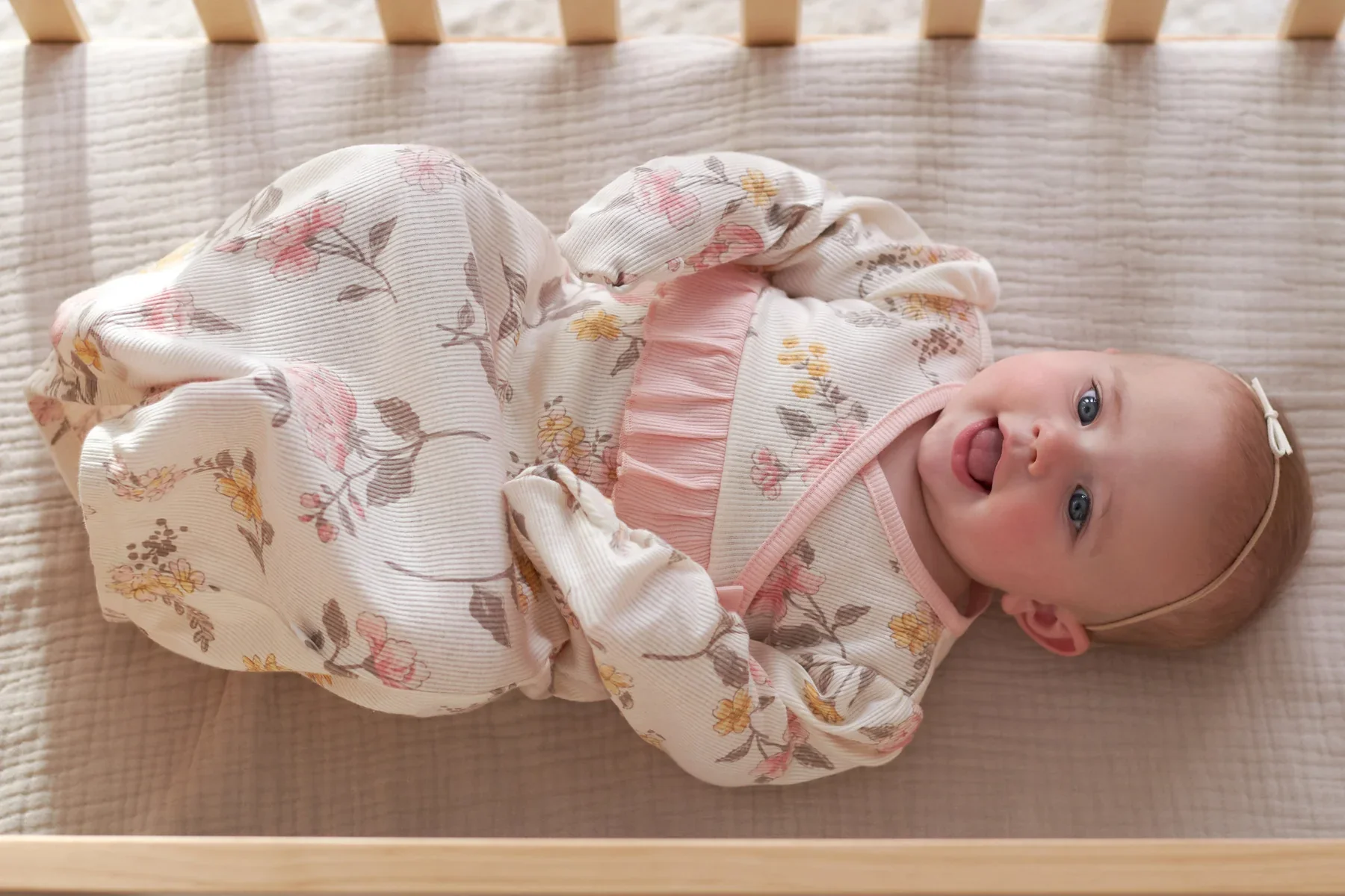 Just Born 1-Pack Baby Girls Vintage Floral Gown - Image 3