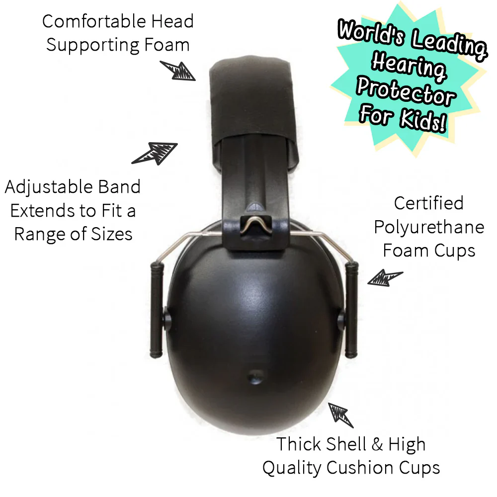 Kids Hearing Protection Earmuffs (2y+) - Black Onyx - Image 2