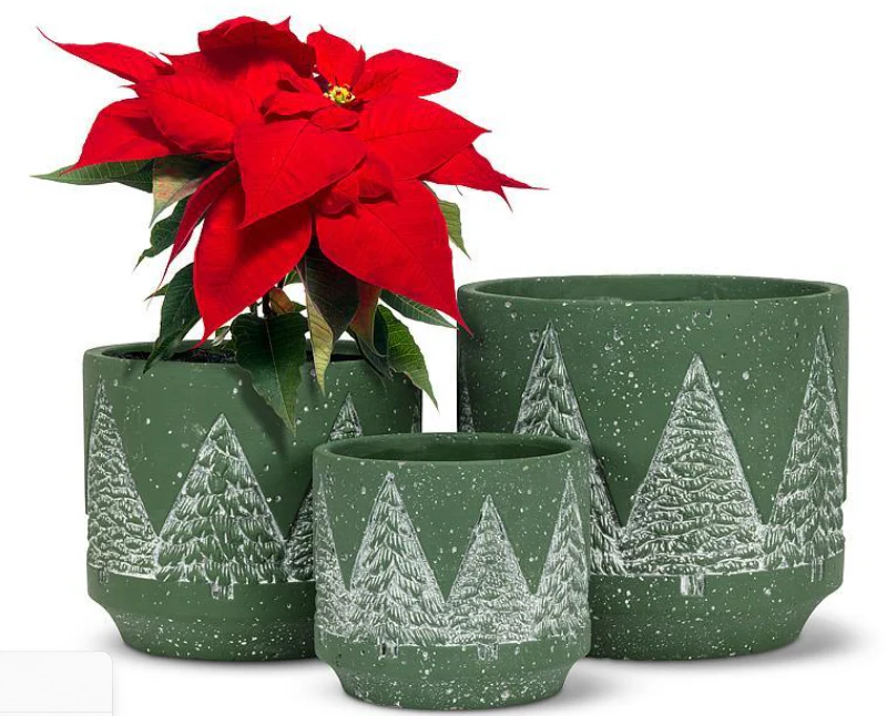 Medium Planter with Snowy Trees - Image 2