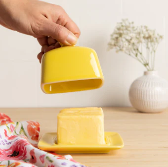 Lemon Yellow Square Butter Dish - Image 2