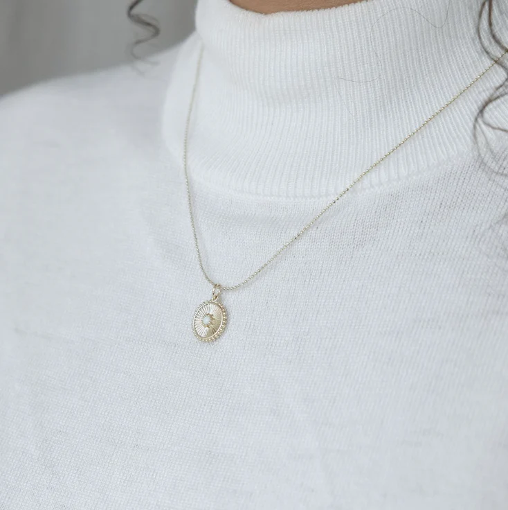 Lina Layering Necklace - Gold/Opalite - Image 2