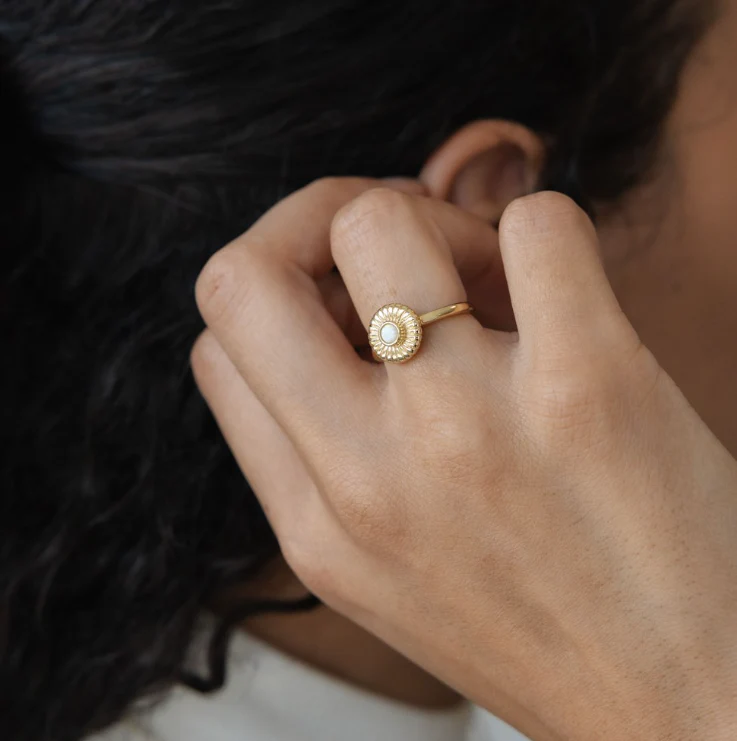 Lina Ring - Gold/Opalite - Image 2