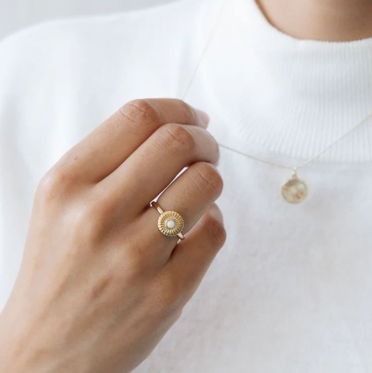 Lina Ring - Gold/Opalite - Image 3