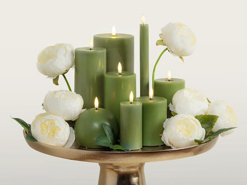 Luxlite Flameless 3x5" LED Pillar Candle - Green - Image 2