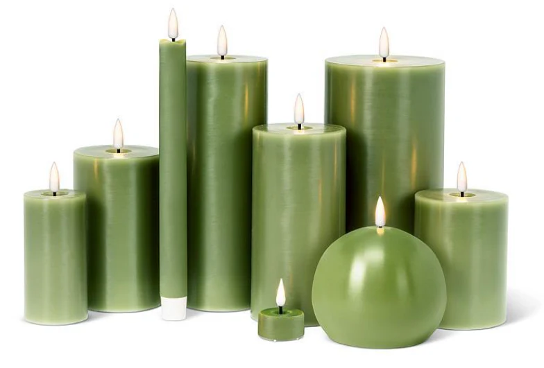 Luxlite Flameless LED Taper Candle - Green - Image 3