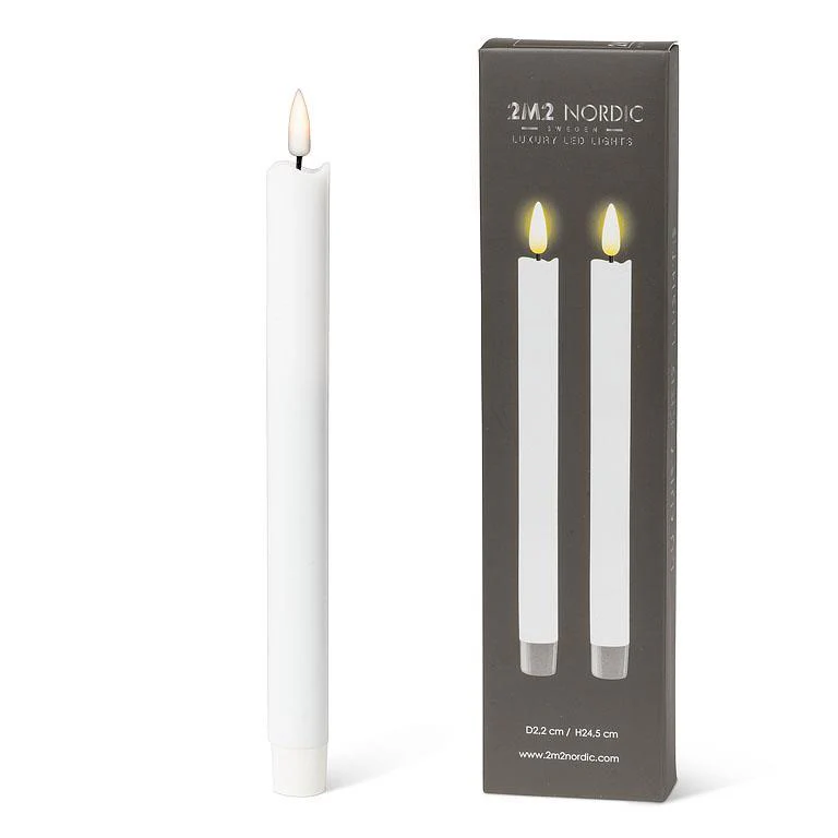 Luxlite Flameless LED Taper Candle Set of 2 - Sand - Image 2