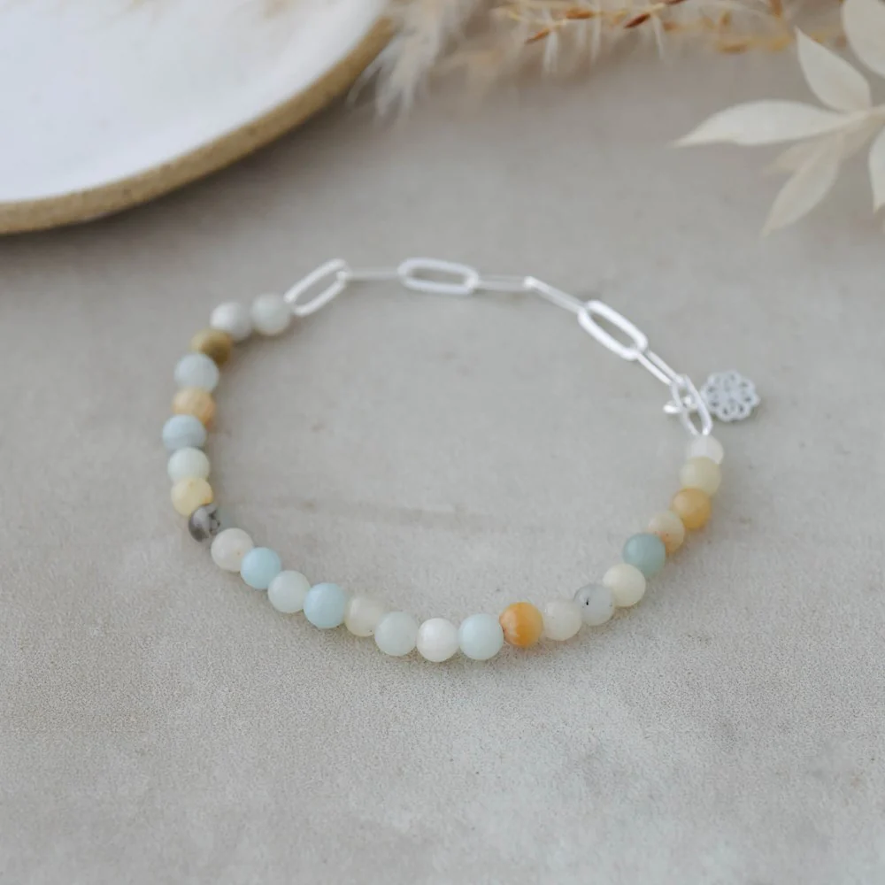 Lysa Bracelet - Silver/Amazonite - Image 2
