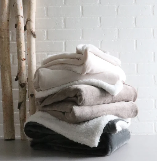 Microplush Sherpa Reverse Throw - Grey - Image 2