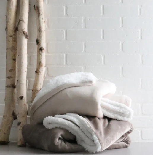 Microplush Sherpa Reverse Throw - Taupe - Image 3