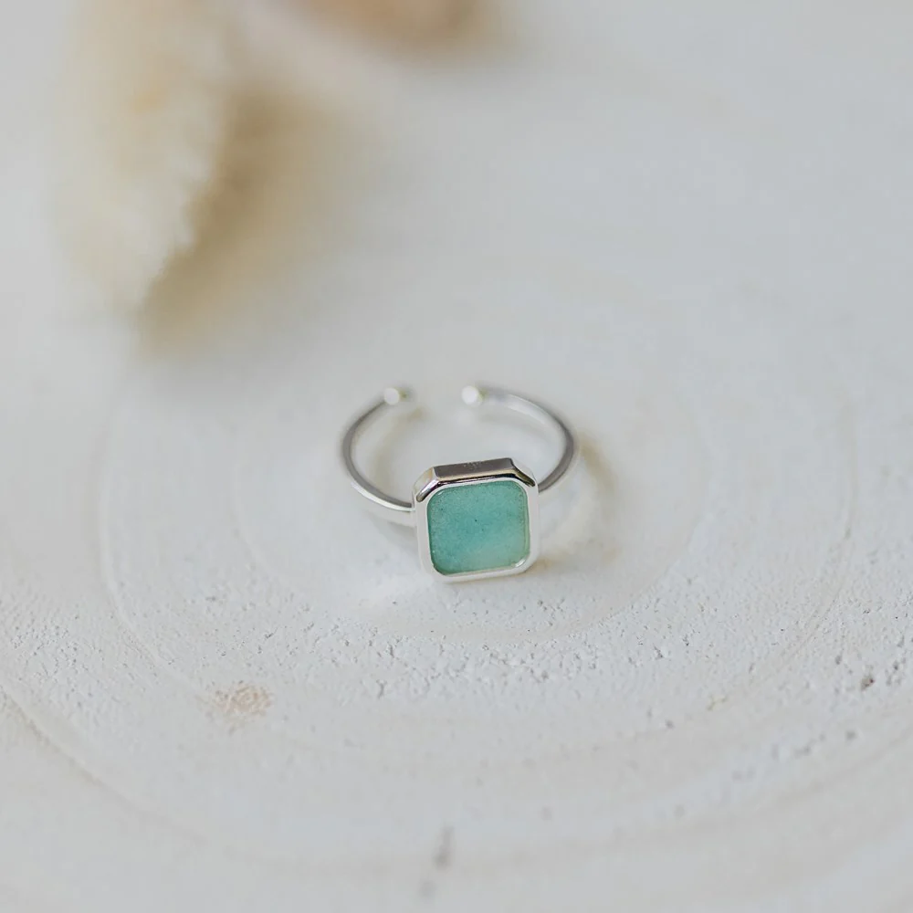 Milan Ring - Silver/Amazonite