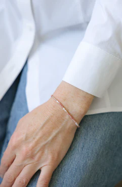 Mira Bracelet- Pink Rhodonite/Pearl - Image 2