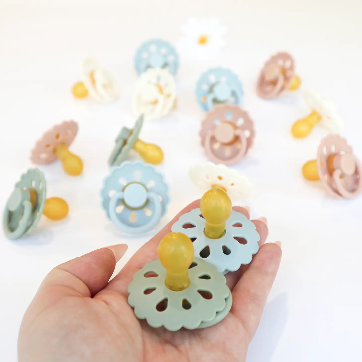 Natural Latex Pacifiers - Sage & Dusty Blue - Assorted - Image 2