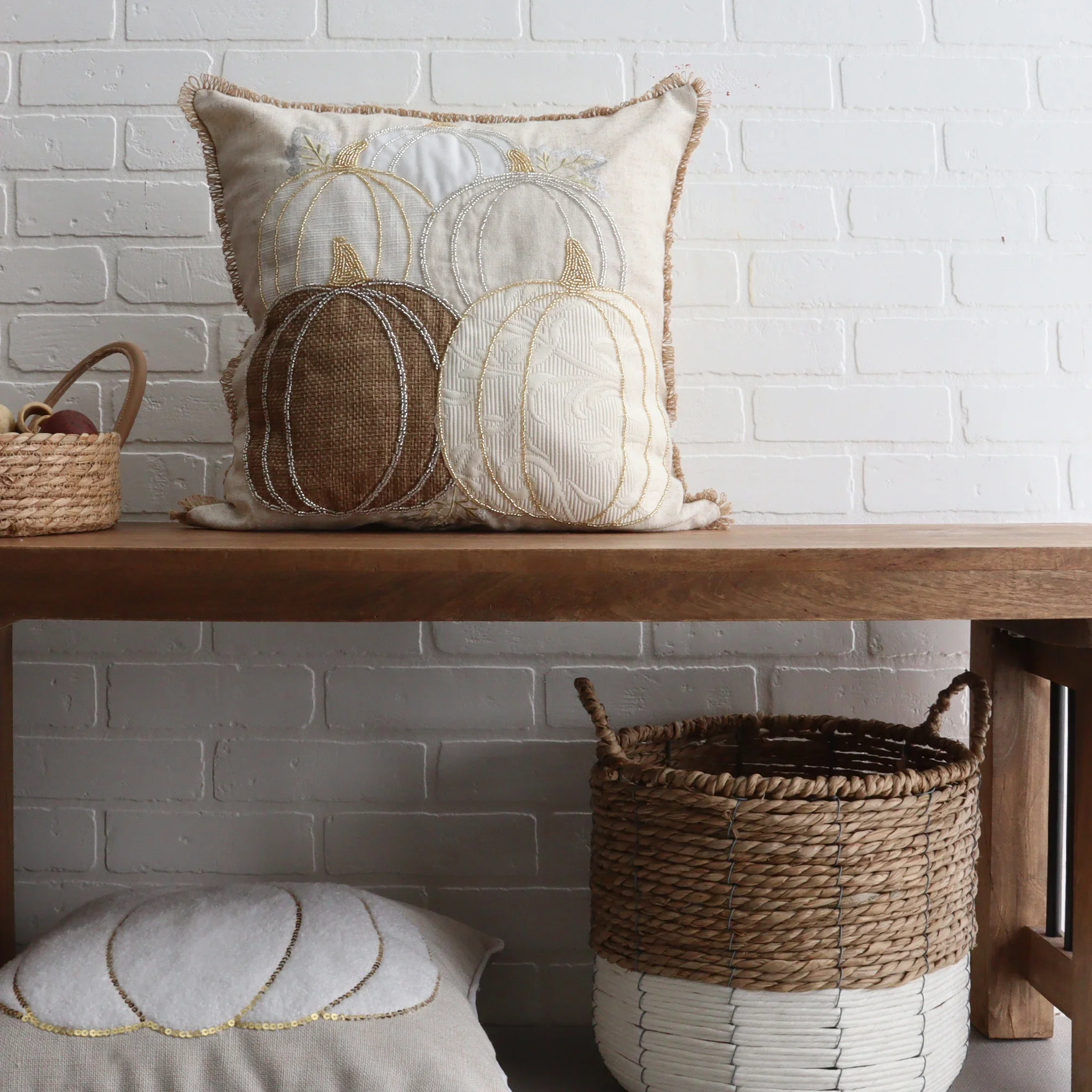 Neutral Pumpkin Cushion - Image 2