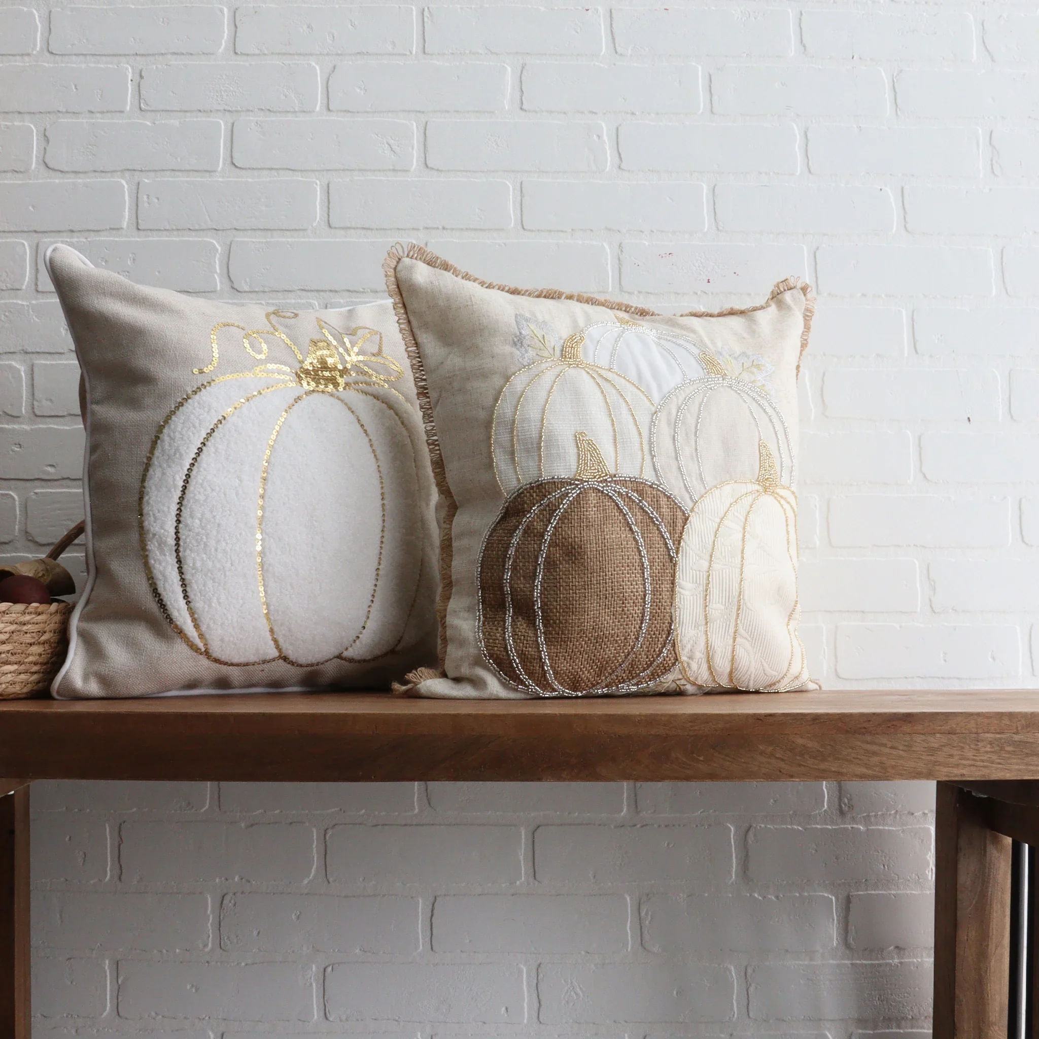 Neutral Pumpkin Cushion - Image 3