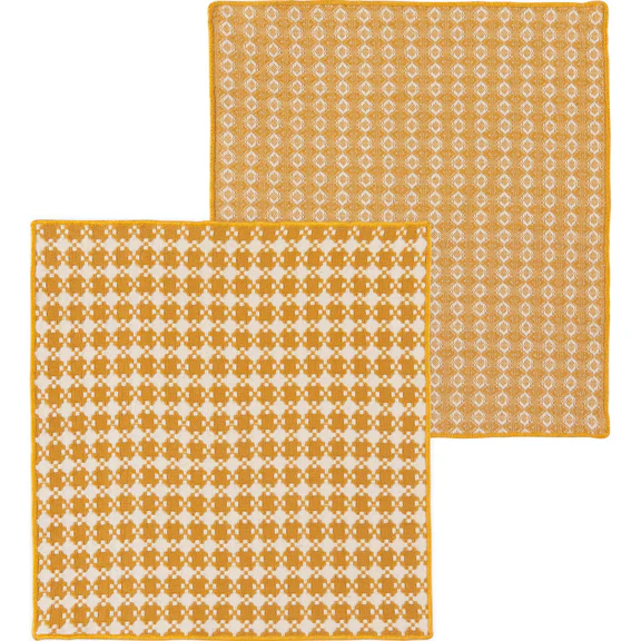 Ochre Assorted Woven Dishcloths - Set of 2 - Image 3