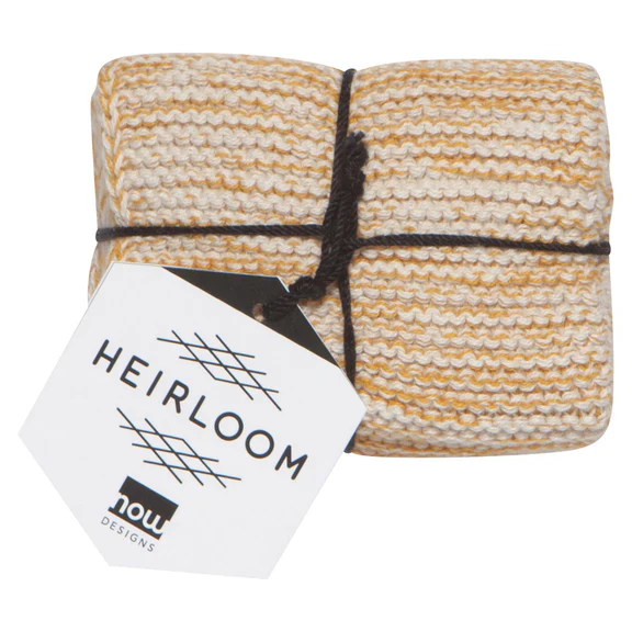 Ochre Knit Dishcloths - Set of 2 - Image 2