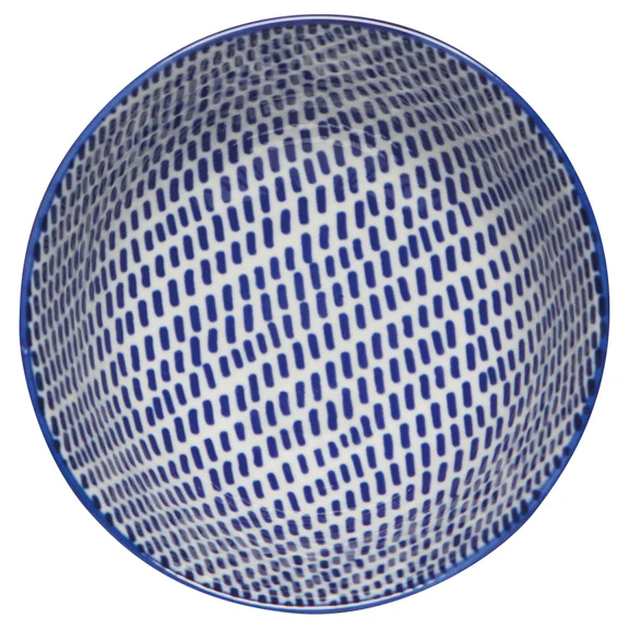 Orange Blue Blossom Stamped 4 Inch Bowl - Image 2