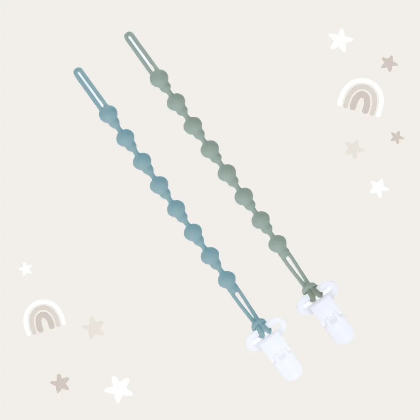 Pacifier Clips - Sage & Dusty Teal - Image 3
