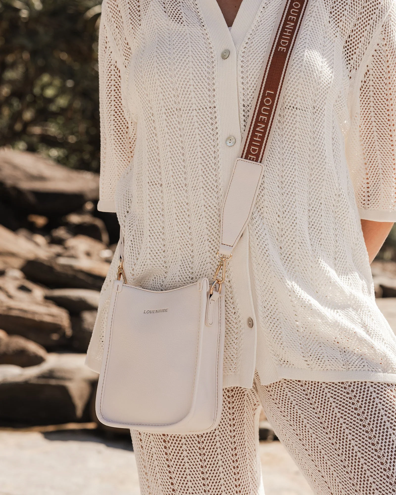 Parker Logo Crossbody Bag - Vanilla - Image 7