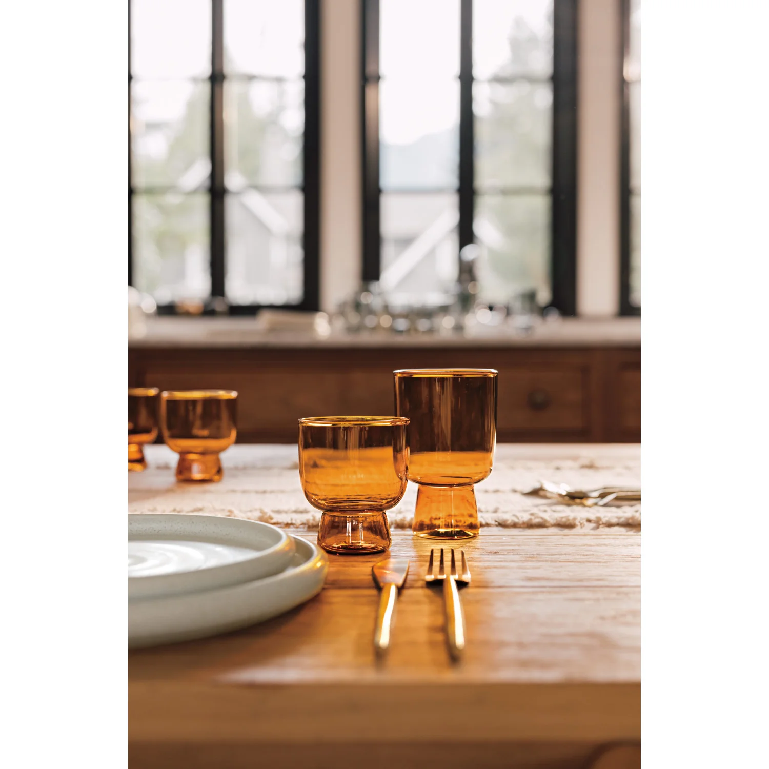 Pedestal 7oz Glass - Amber - Image 2