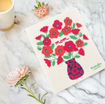 Poppy Bouquet Swedish Dishcloth - Image 2