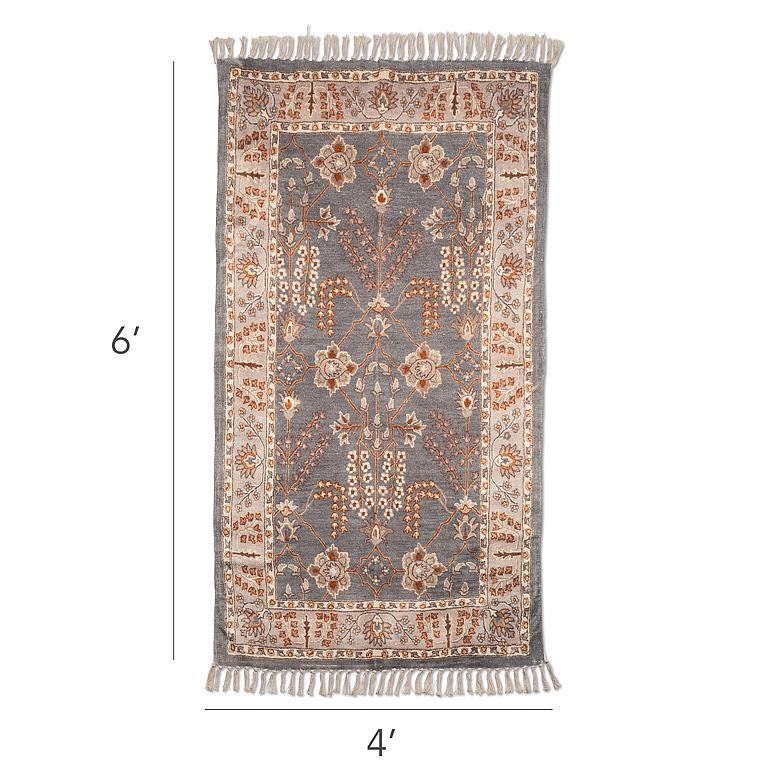 Dark Grey Printed 4'x6' Floor Rug - Image 2