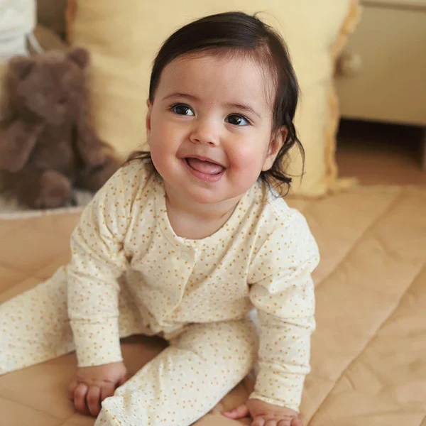 Printed Jersey Long Sleeve Onesie - Daisy Meadow - Image 2
