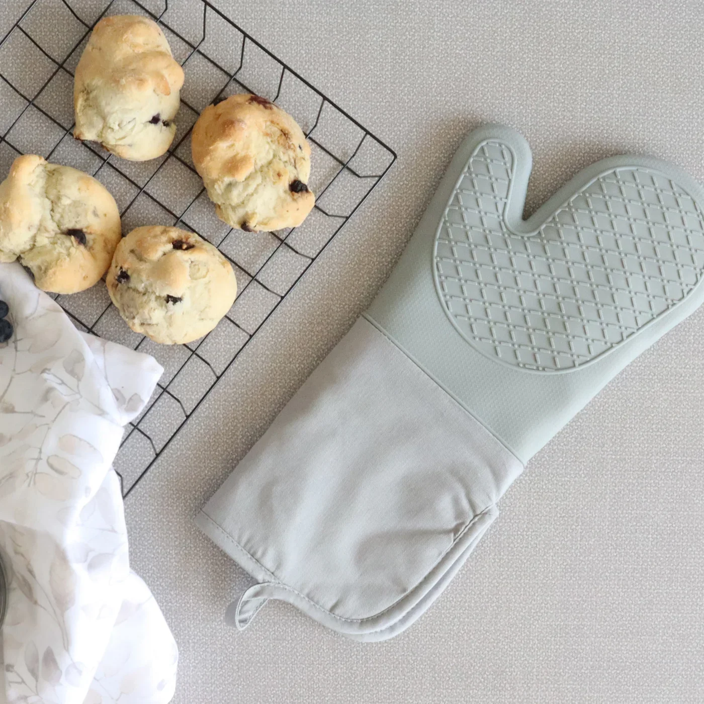 Pro Silicone Magnetic Terry Lined Silicone Oven Mitt - Set Of 2 - Image 2