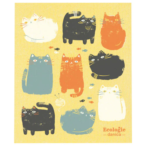 Purrfect Pals Swedish Dishcloth