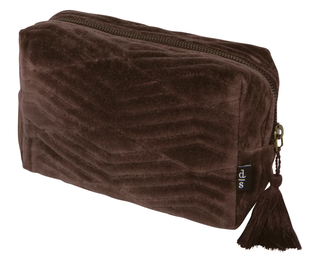 Quilted Cosmetic Bag - Fig - Image 2