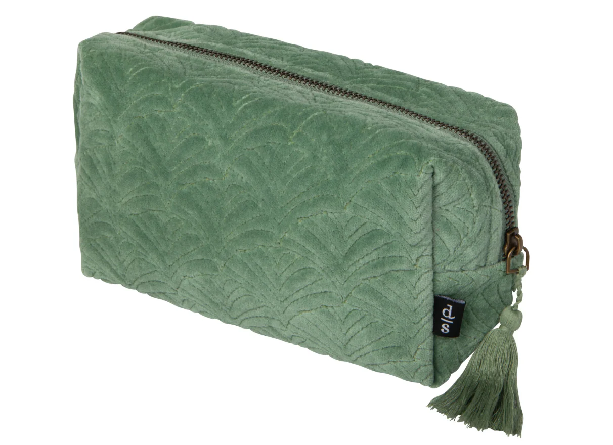 Quilted Cosmetic Bag - Jade - Image 2