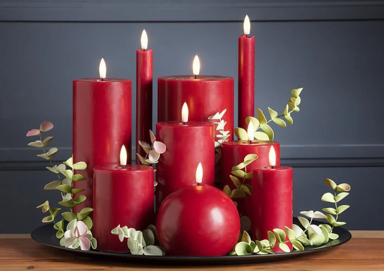 Red LED 5" Pillar Candle - Image 2
