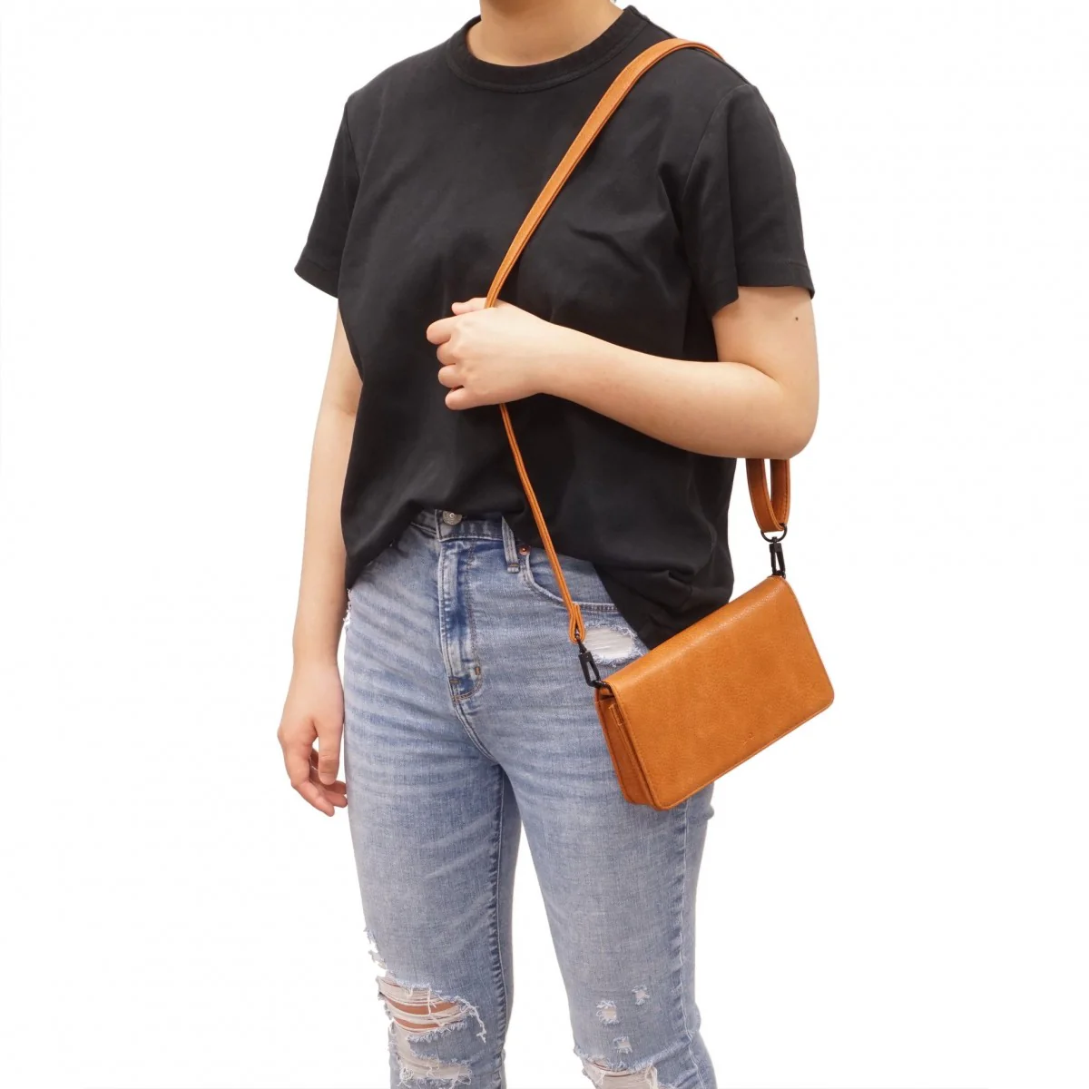 Rosina Crossbody Wallet - Black - Image 6
