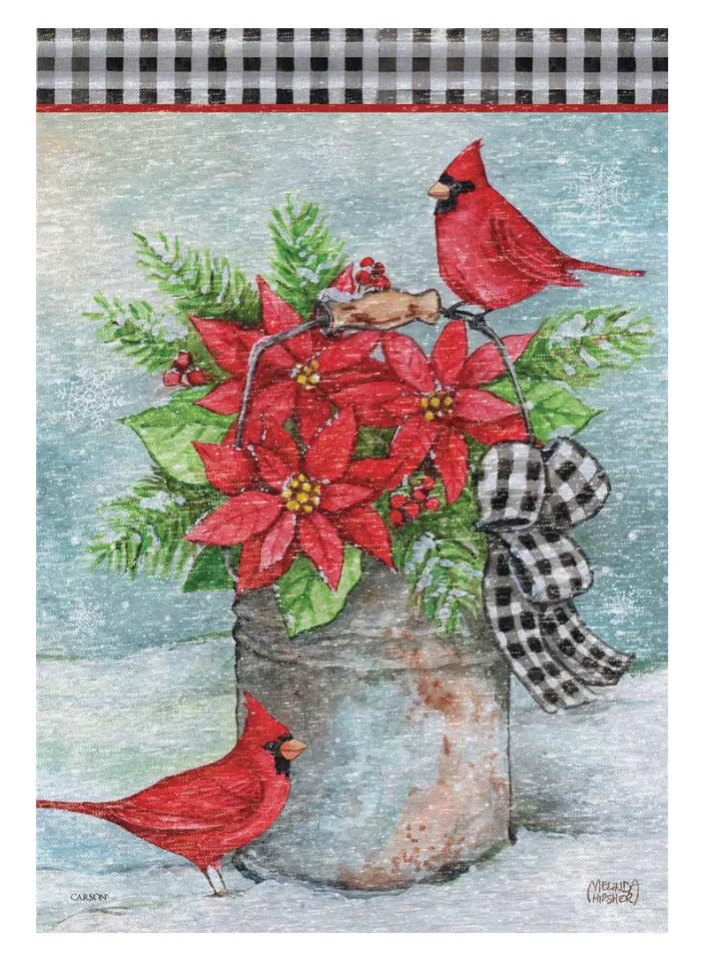Shimmer Poinsettia Garden Flag