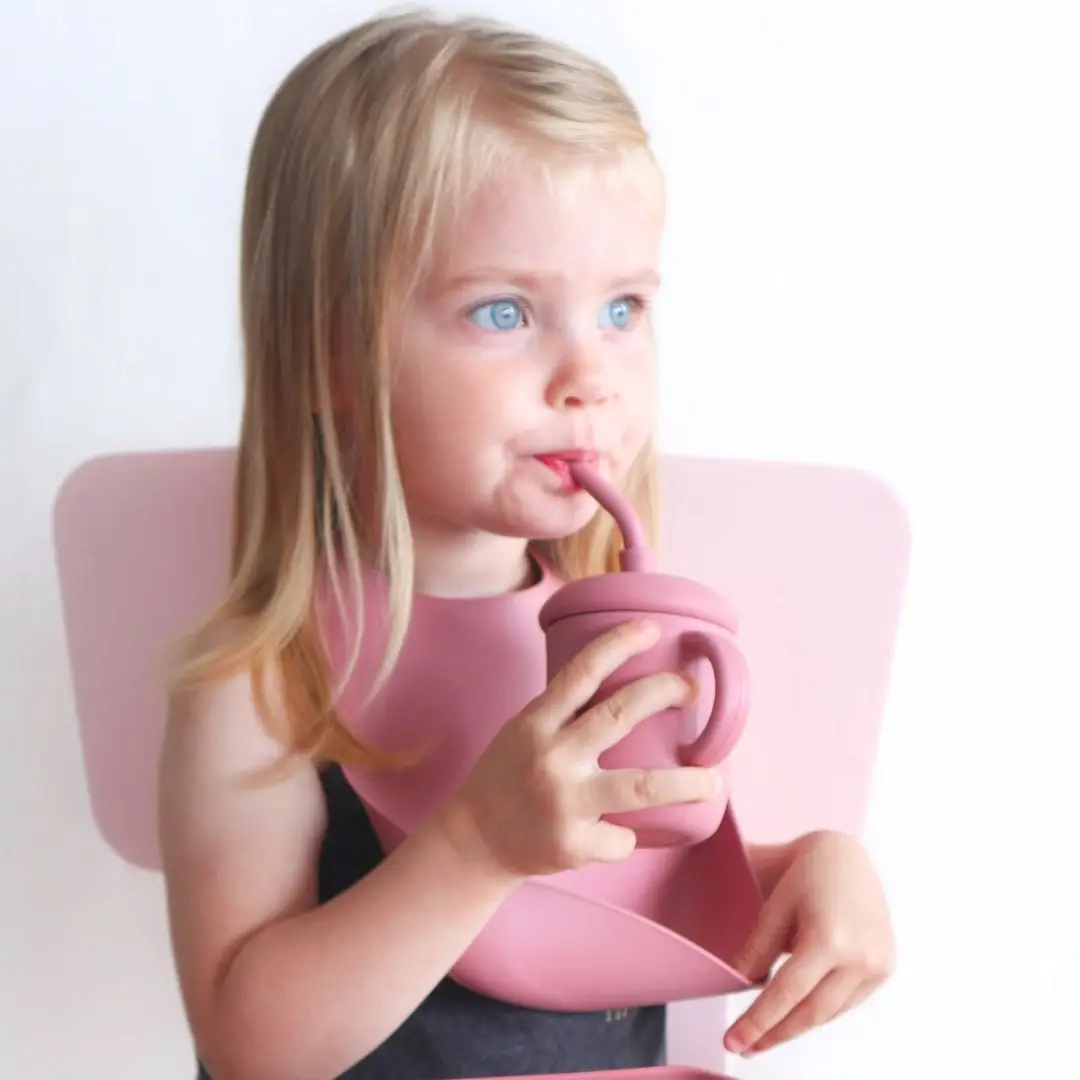 Silicone Bib - Dusty Rose - Image 2