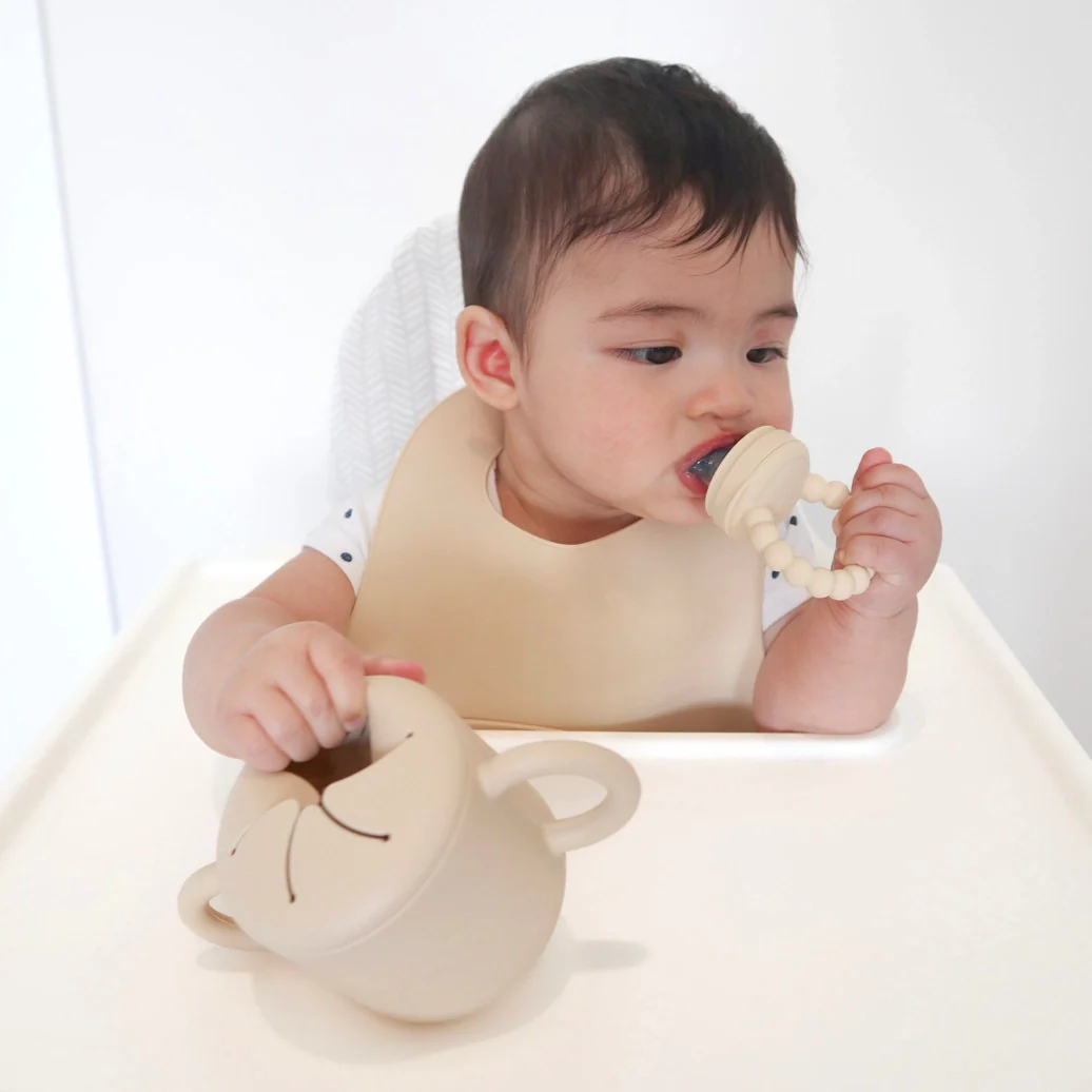 Silicone Snack Cup For Babies, Toddlers & Kids - Almond - Image 2