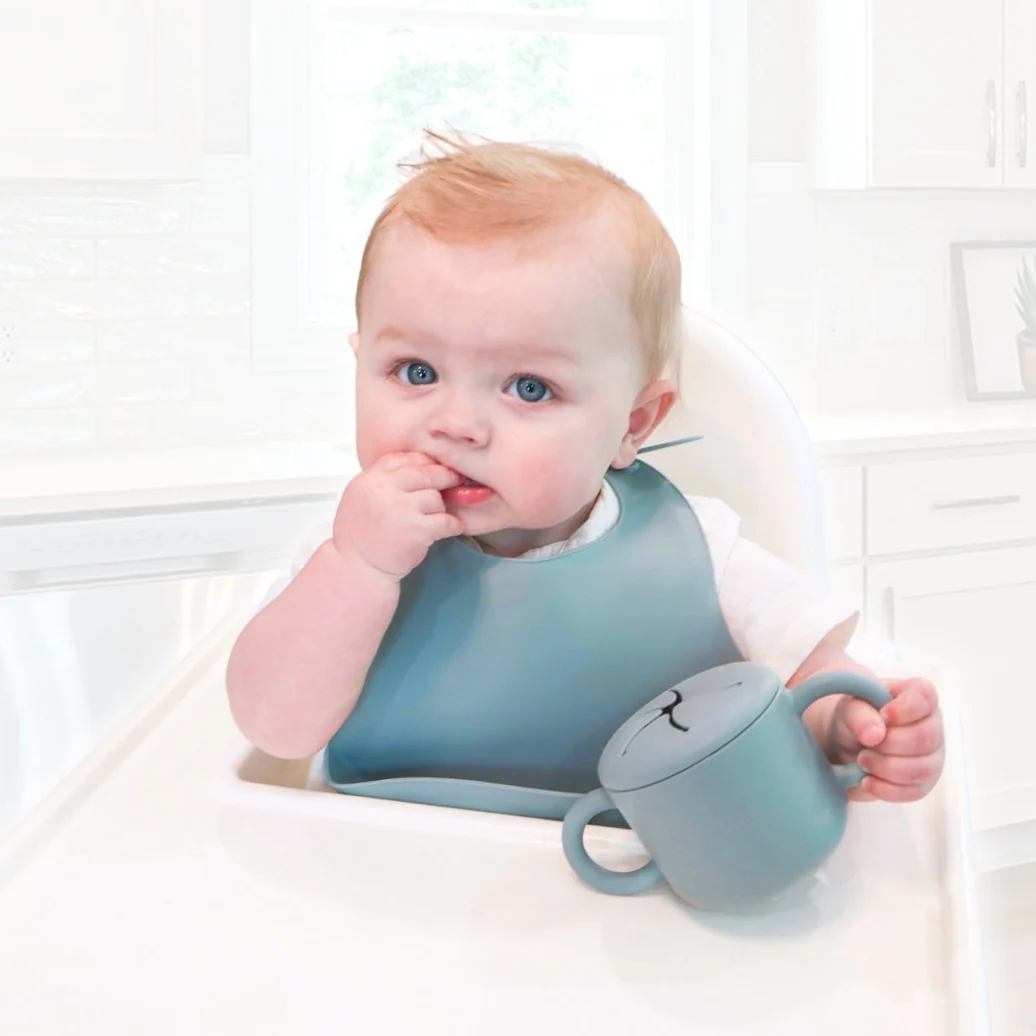 Silicone Snack Cup For Babies, Toddlers & Kids - Dusty Teal - Image 2